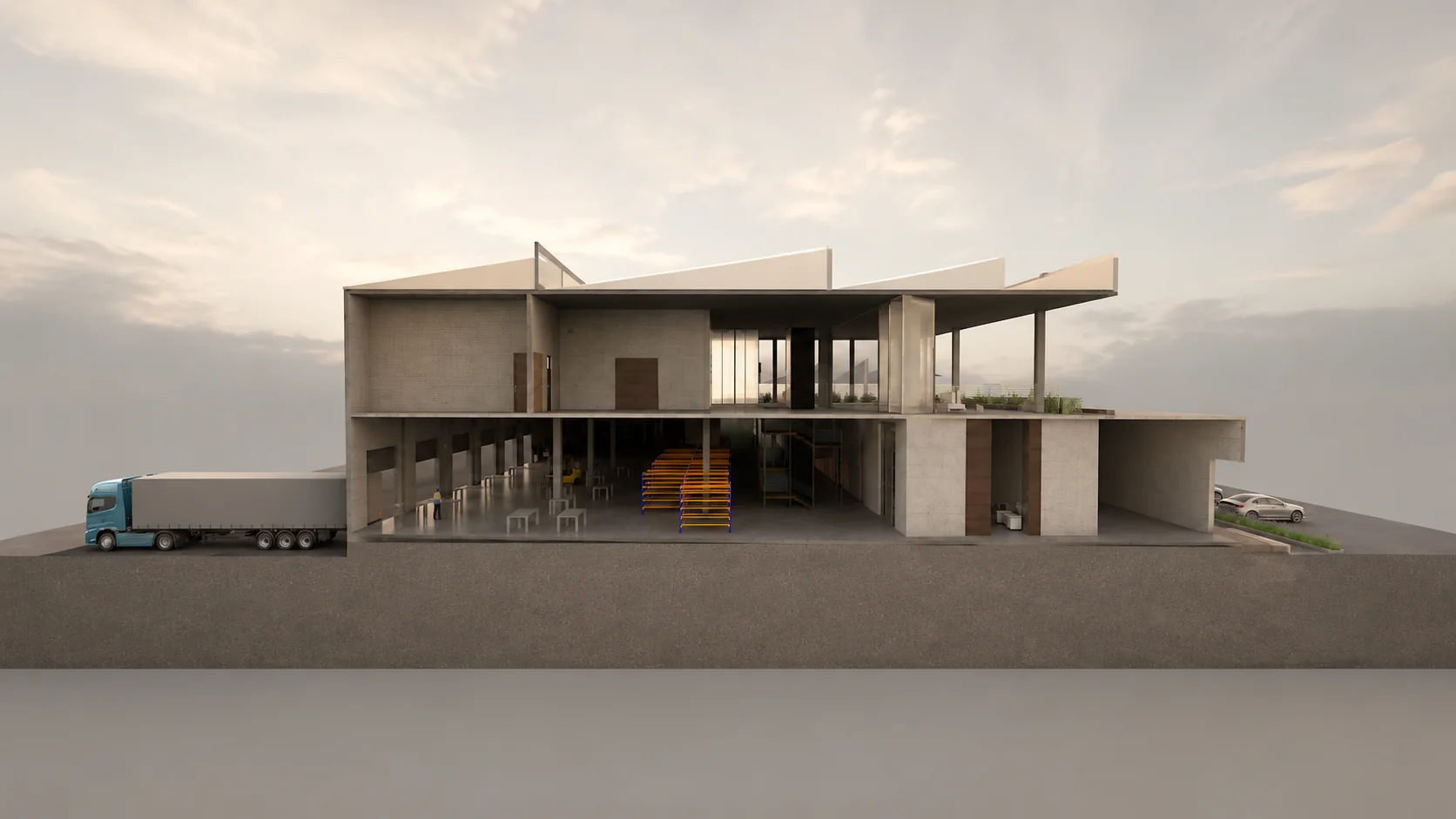 Vista en corte del proyecto N3