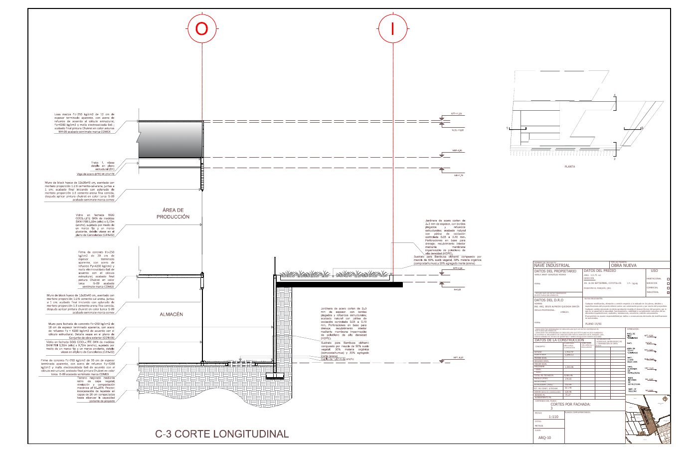 ARQ-10: Corte por fachada 3