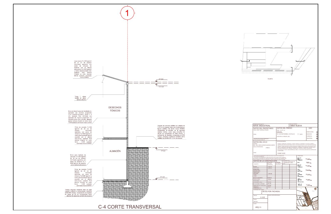 ARQ-11: Corte por fachada 2
