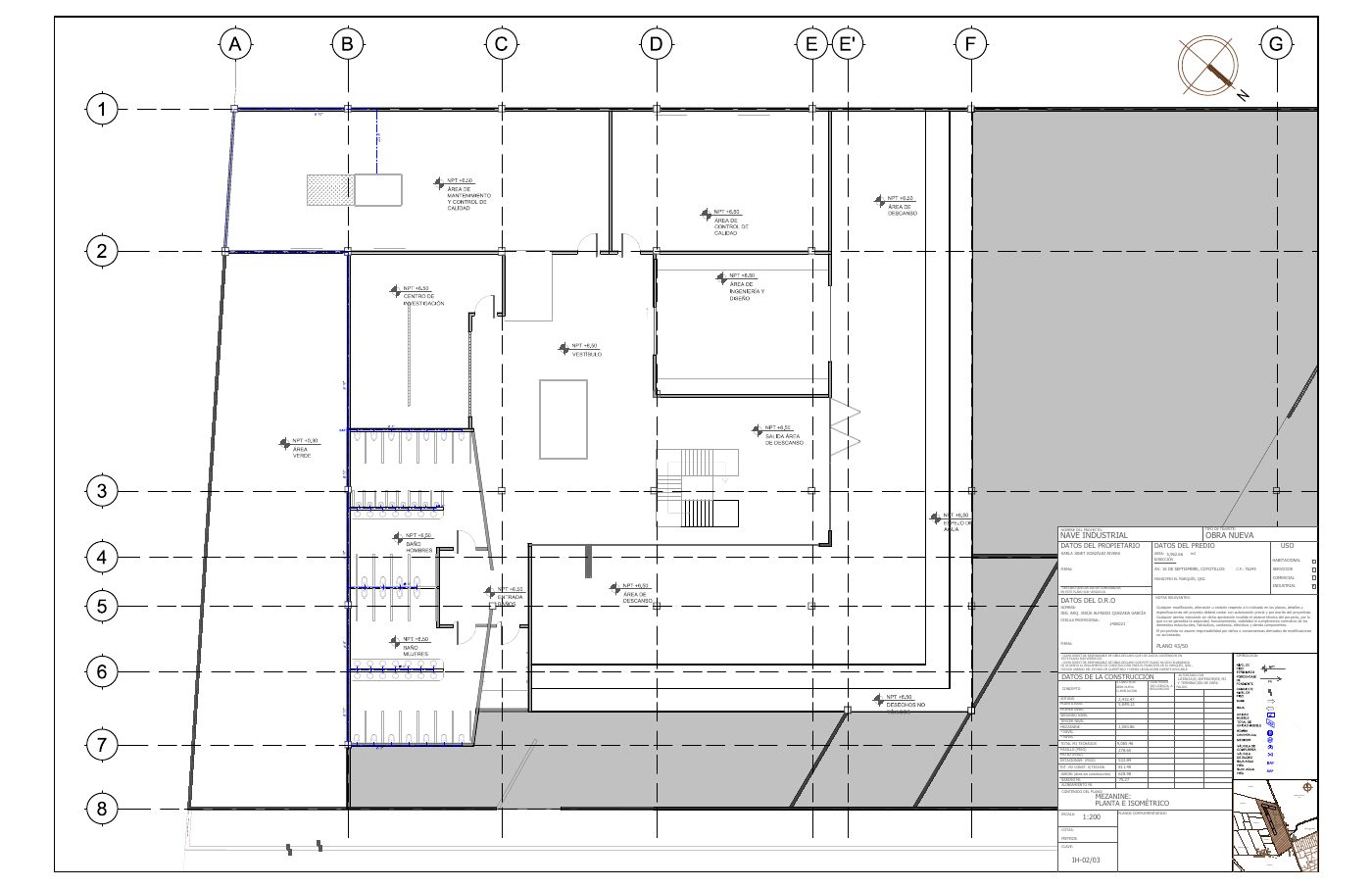 IH-02/03: Planta mezanine hidráulica: planta
